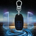 Good Genuine Leather Key Ring Auto Key Bags Smart for Audi A8 - Blue